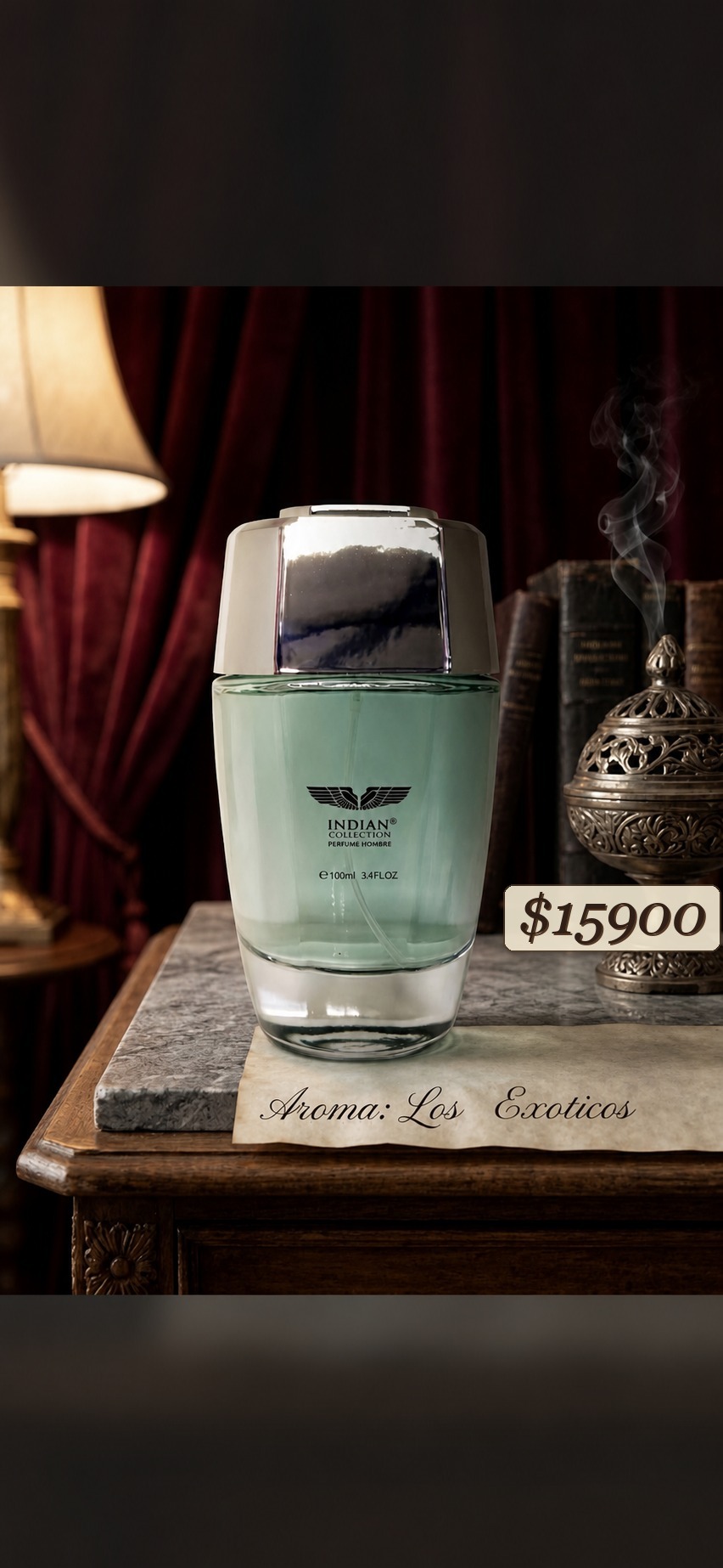 Men's temptation perfume display.